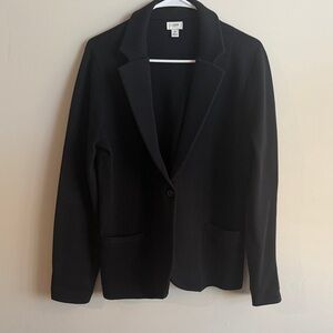 J. Crew Black Single-Button Knit Blazer